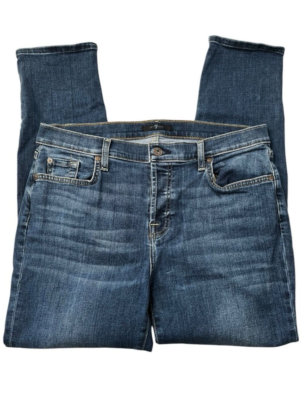 7 For All Mankind Josefina Skinny Boyfriend Button Fly Distressed Women's 30